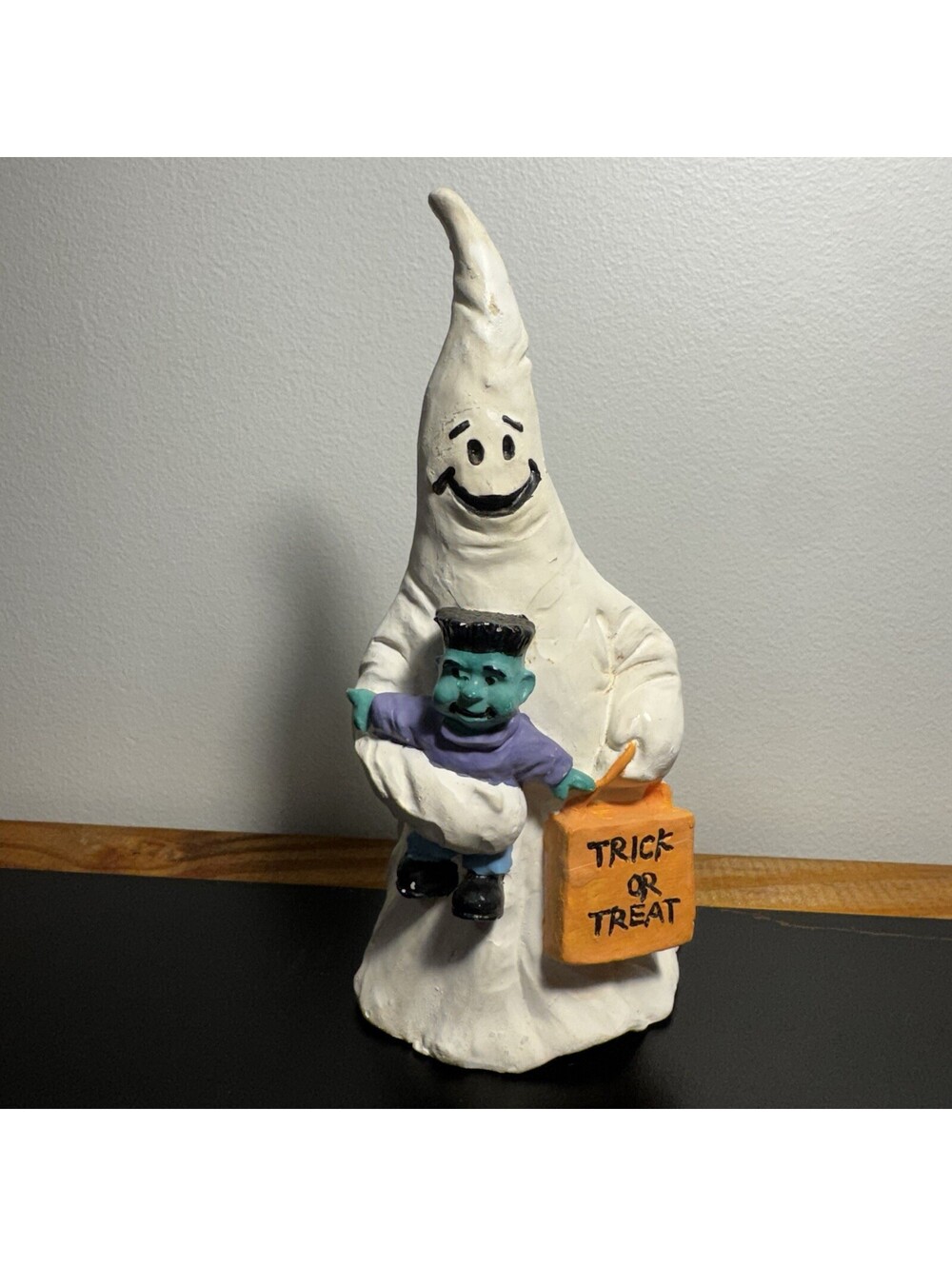 Ghost Frankenstein Trick Or Treat Halloween Figurine Vintage Spooky Cute